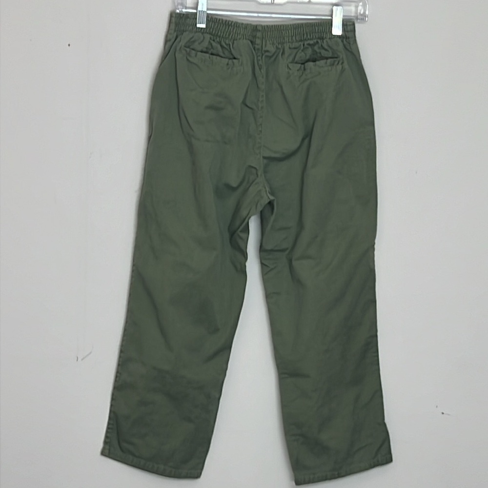 🌞 Casey & Max Vintage green casual elastic draw string capri trousers women 8 - Picture 15 of 16